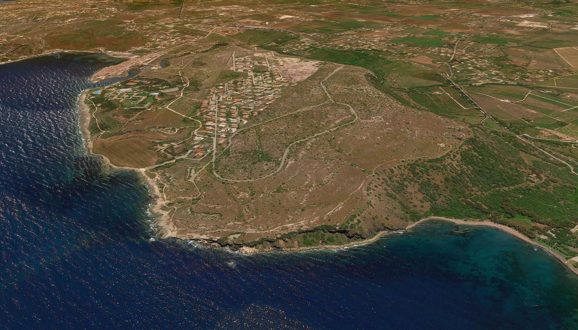 Veduta aerea dell'area di Brucoli Golf & Resort